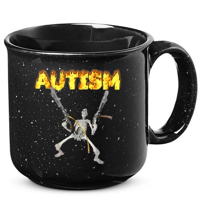 Autism Skeleton Meme Funny 15oz Campfire Ceramic Mug