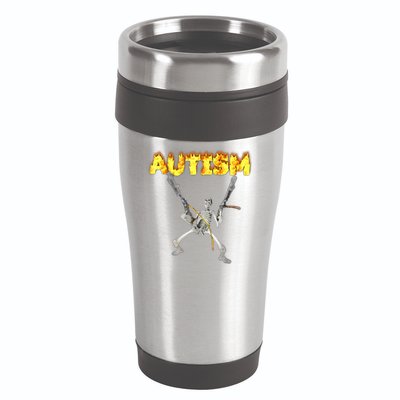 Autism Skeleton Meme Funny 16oz Travel Tumbler