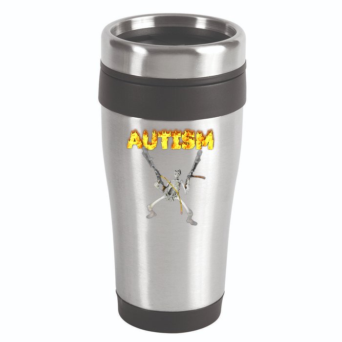 Autism Skeleton Meme Funny 16oz Travel Tumbler