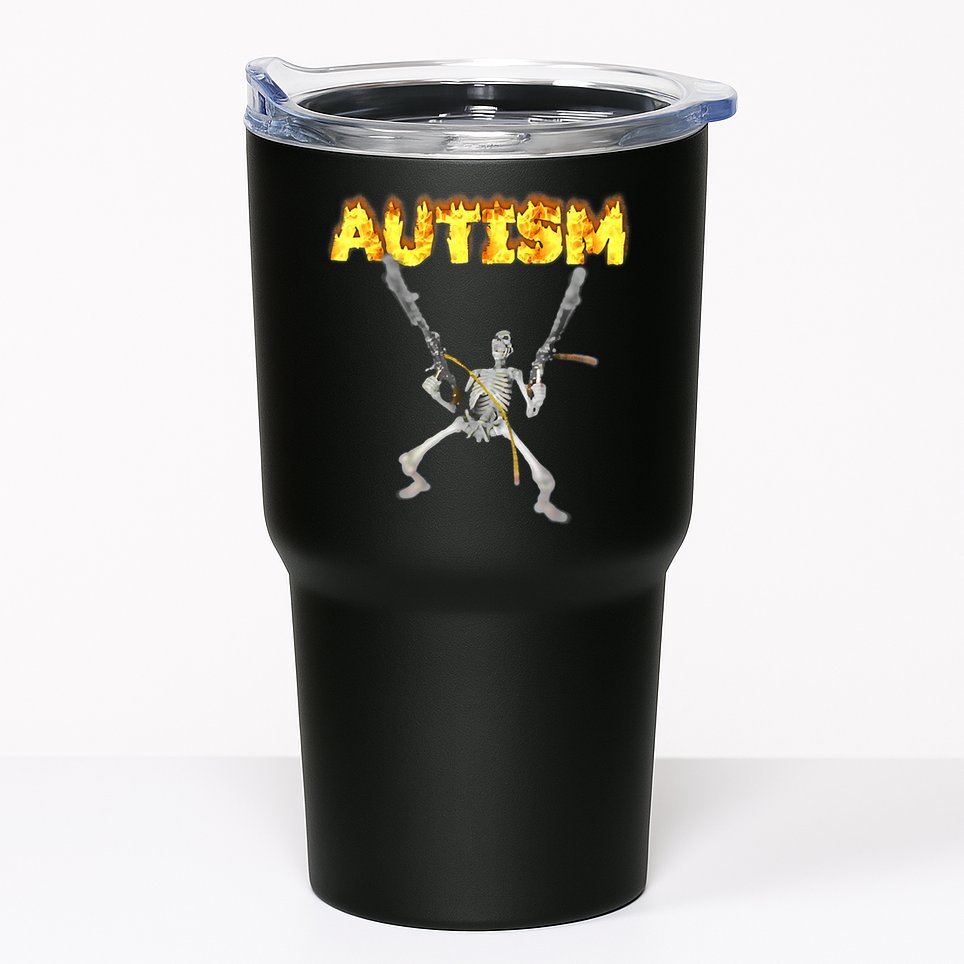 Autism Skeleton Meme Funny Tumbler