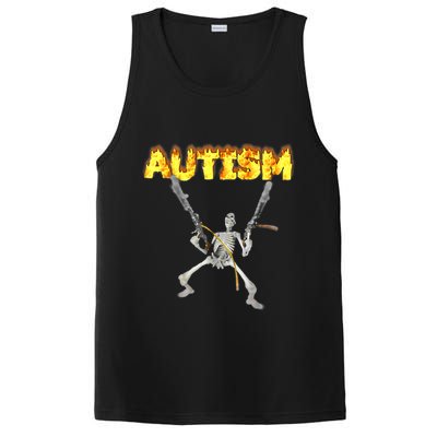 Autism Skeleton Meme Funny PosiCharge Competitor Tank