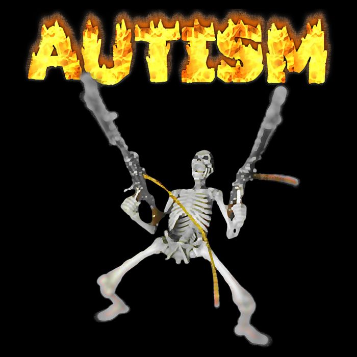 Autism Skeleton Meme Funny Cropped Pullover Crew