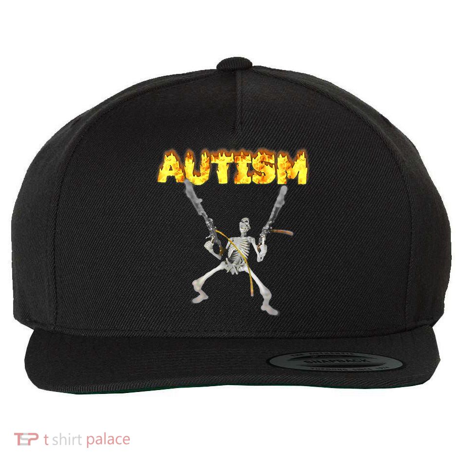 Autism Skeleton Meme Funny Wool Snapback Cap