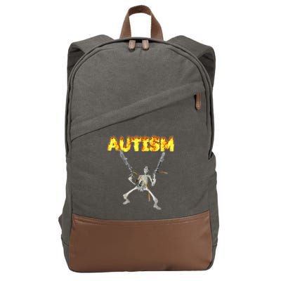 Autism Skeleton Meme Funny Cotton Canvas Backpack