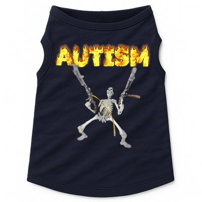 Autism Skeleton Meme Funny Doggie Tank