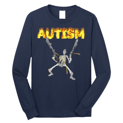 Autism Skeleton Meme Funny Long Sleeve Shirt