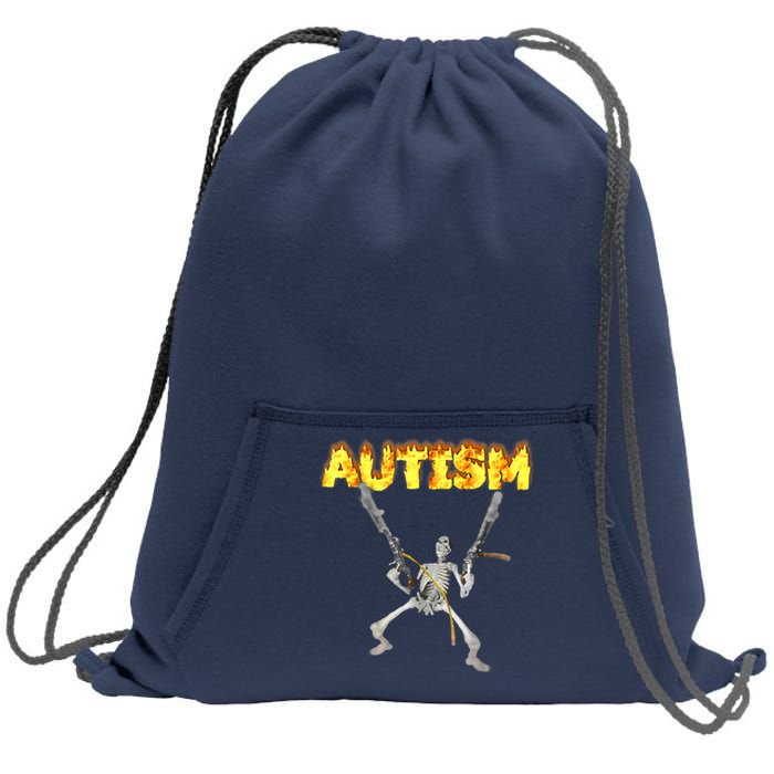 Autism Skeleton Meme Funny Sweatshirt Cinch Pack Bag