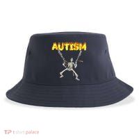 Autism Skeleton Meme Funny Sustainable Bucket Hat
