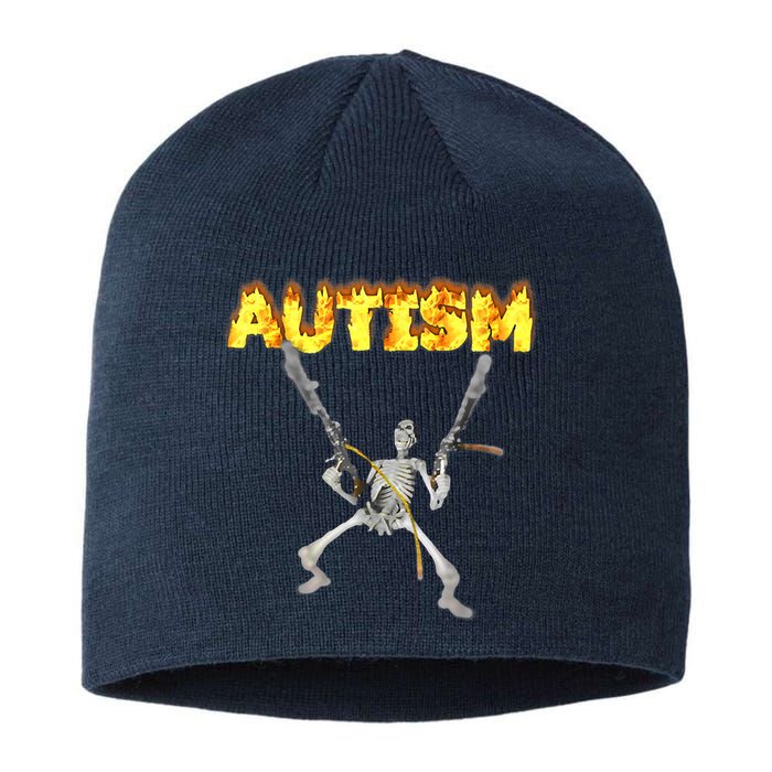 Autism Skeleton Meme Funny Sustainable Beanie