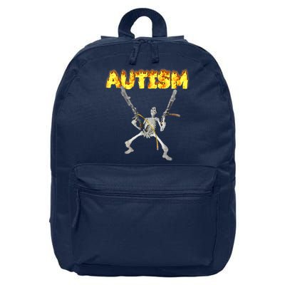 Autism Skeleton Meme Funny 16 in Basic Backpack