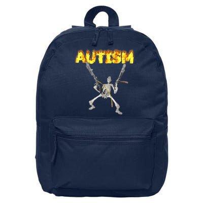 Autism Skeleton Meme Funny 16 in Basic Backpack