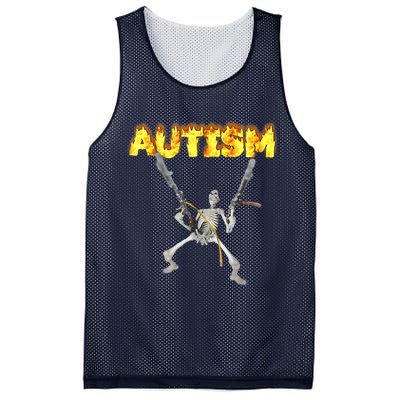 Autism Skeleton Meme Funny Mesh Reversible Basketball Jersey Tank