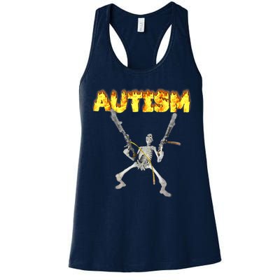 Autism Skeleton Meme Funny Womens Tank Top