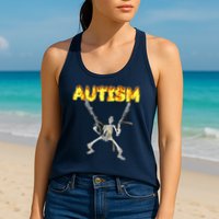 Autism Skeleton Meme Funny Womens Tank Top