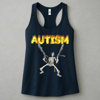 Autism Skeleton Meme Funny Womens Tank Top