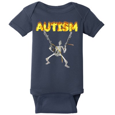 Autism Skeleton Meme Funny Baby Bodysuit
