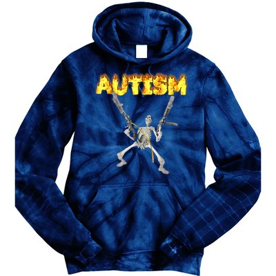 Autism Skeleton Meme Funny Tie Dye Hoodie