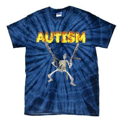 Autism Skeleton Meme Funny Tie-Dye T-Shirt