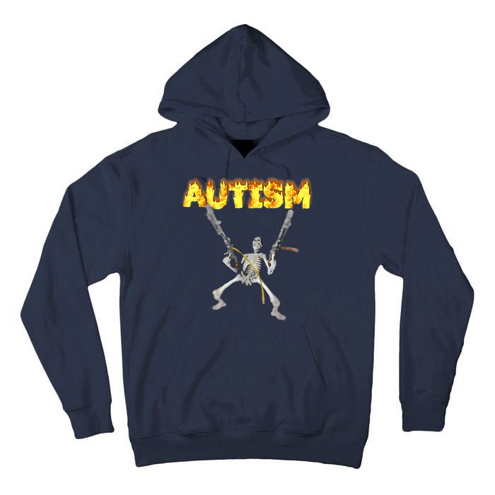 Autism Skeleton Meme Funny Tall Hoodie