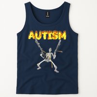 Autism Skeleton Meme Funny Tank Top