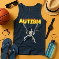 Autism Skeleton Meme Funny Tank Top