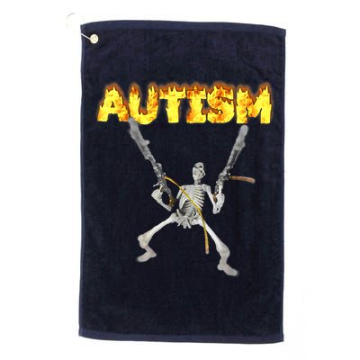 Autism Skeleton Meme Funny Golf Towel