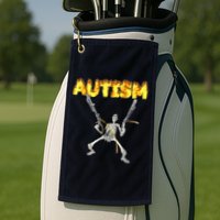 Autism Skeleton Meme Funny Golf Towel
