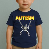 Autism Skeleton Meme Funny Toddler T-Shirt