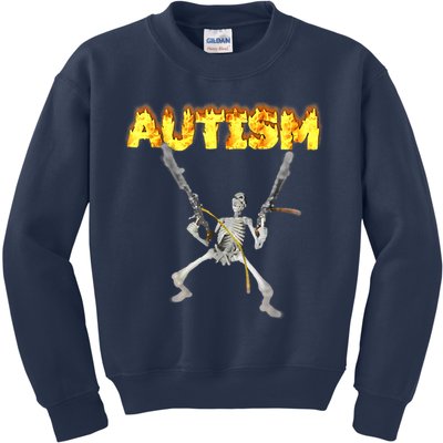 Autism Skeleton Meme Funny Kids Sweatshirt