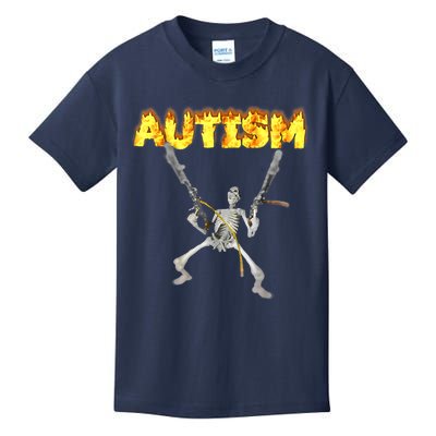 Autism Skeleton Meme Funny Kids T-Shirt