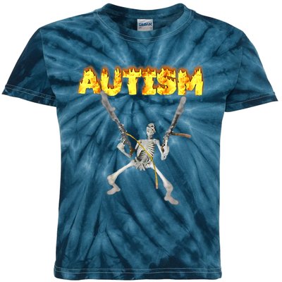 Autism Skeleton Meme Funny Kids Tie-Dye T-Shirt