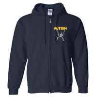 Autism Skeleton Meme Funny Full Zip Hoodie