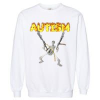 Autism Skeleton Meme Funny Garment-Dyed Sweatshirt