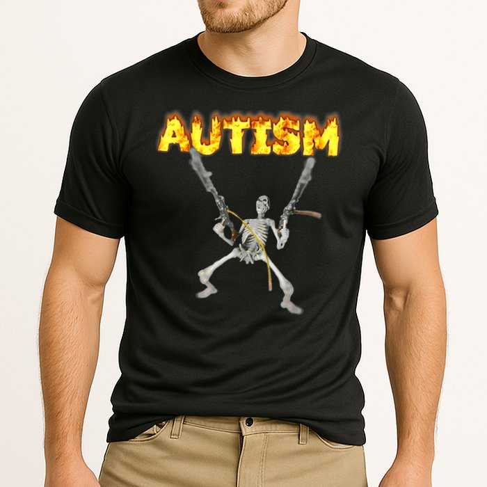 Autism Skeleton meme T-Shirt Cooling Performance Crew T-Shirt