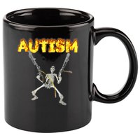 Autism Skeleton meme T-Shirt 11oz C Handle Ceramic Mug