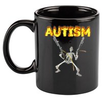 Autism Skeleton meme T-Shirt 11oz C Handle Ceramic Mug