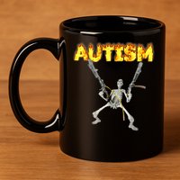 Autism Skeleton meme T-Shirt 11oz C Handle Ceramic Mug