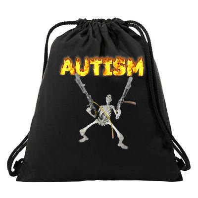 Autism Skeleton meme T-Shirt Drawstring Bag