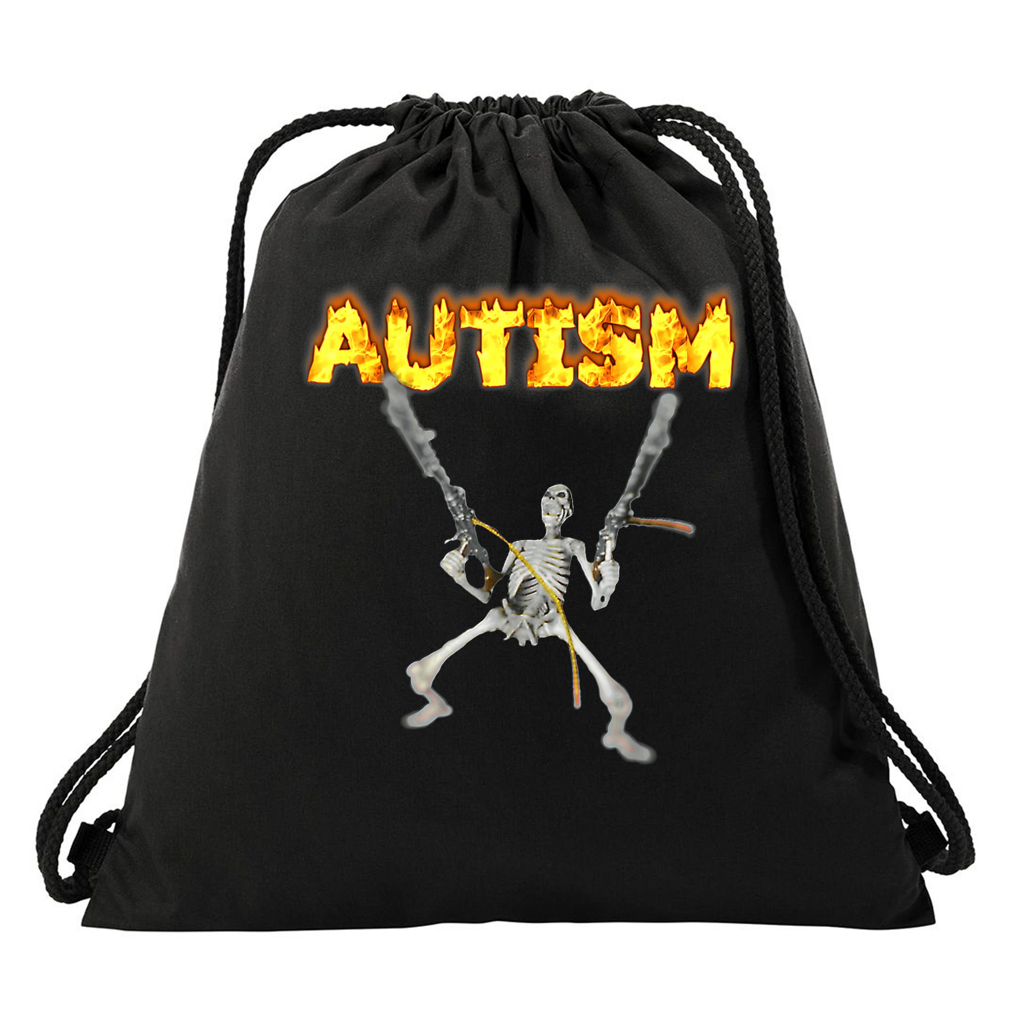 Autism Skeleton meme T-Shirt Drawstring Bag