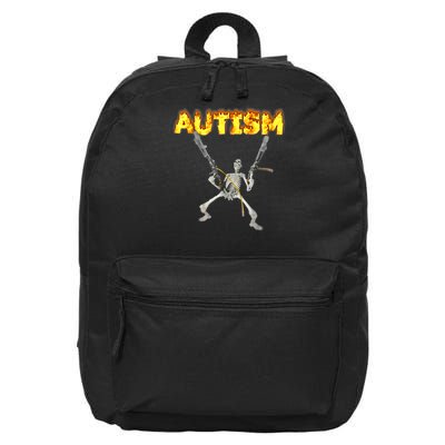 Autism Skeleton meme T-Shirt 16 in Basic Backpack