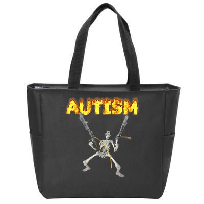 Autism Skeleton meme T-Shirt Zip Tote Bag