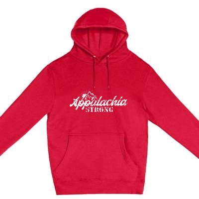 Appalachia Strong Mountain Silhouette Typography Premium Pullover Hoodie