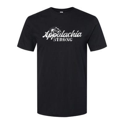 Appalachia Strong Mountain Silhouette Typography Softstyle CVC T-Shirt