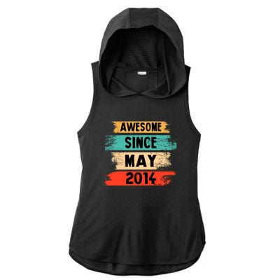 Awesome Since March 2014 Vintage 8 Gift Ladies PosiCharge Tri-Blend Wicking Draft Hoodie Tank