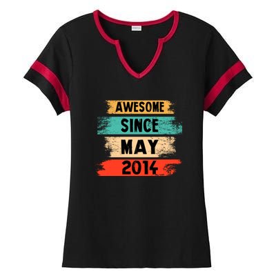 Awesome Since March 2014 Vintage 8 Gift Ladies Halftime Notch Neck Tee