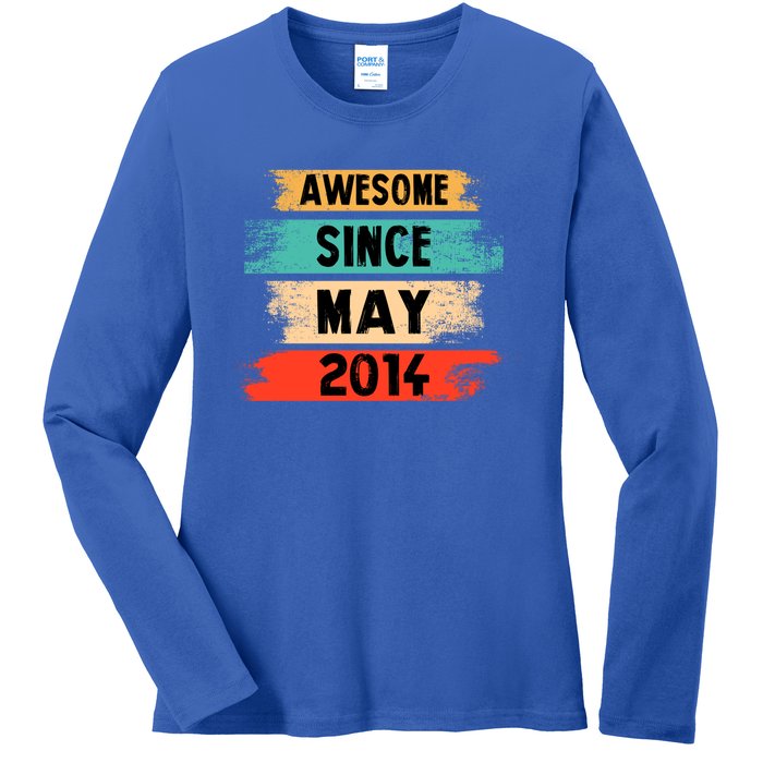 Awesome Since March 2014 Vintage 8 Gift Ladies Long Sleeve Shirt