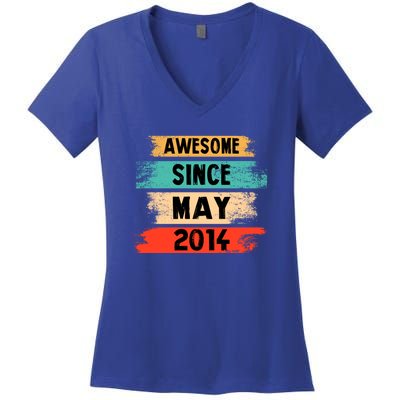 Awesome Since March 2014 Vintage 8 Gift Women's V-Neck T-Shirt