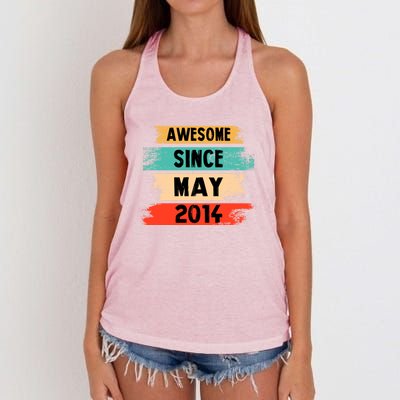 Awesome Since March 2014 Vintage 8 Gift Women's Knotted Racerback Tank