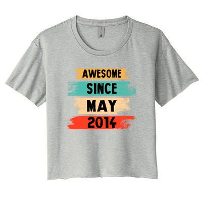 Awesome Since March 2014 Vintage 8 Gift Women's Crop Top Tee