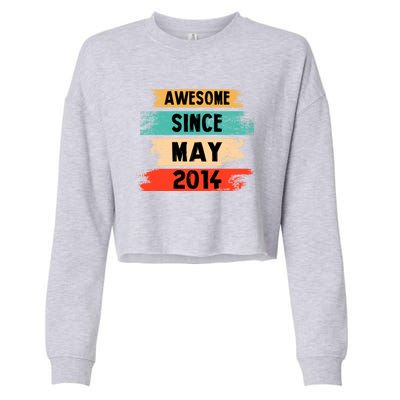 Awesome Since March 2014 Vintage 8 Gift Cropped Pullover Crew